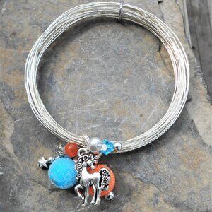 No 311 - Handmade jewelry set with earrings and unicorn bracelet